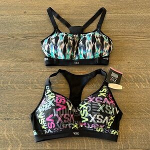 Two Victoria Secret VSX sports bras, both 34C